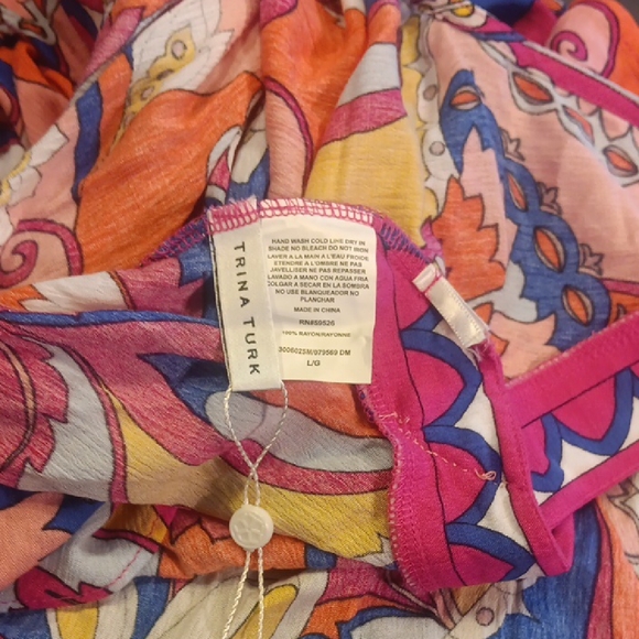 Trina Turk Sevilla Asymmetric Swimsuit Cover Up Midi Dress In Vibrant Colors - Picture 9 of 14